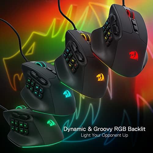 Redragon M811 Wired RGB MMO Gaming Mouse 10000 DPI Remapping Keys