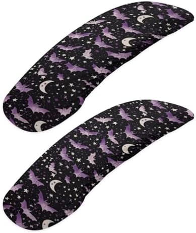 Chair Armrest Slipcovers Set of 2, Bat Star Moon Print Office Chair Arm Covers, Skin Friendly Stretchy Office Chair Armrest Covers, Home Decorations