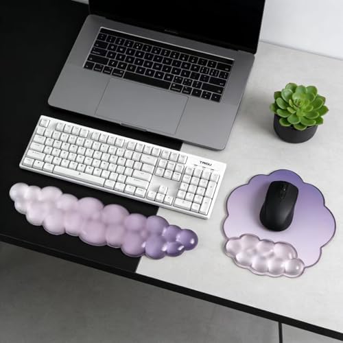 2 in 1 Gel Cloud Wrist Rest Set for Keyboard and Mouse - Office Accessories