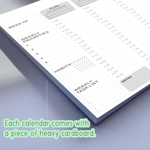 Undated Weekly Hourly Planner Notepad, Tear-Off ADHD Planner,Weekly Planner,Weekly Schedule Planner,Weekly To Do List Notepad(52 Sheets,8.5"x11",Minimalist)