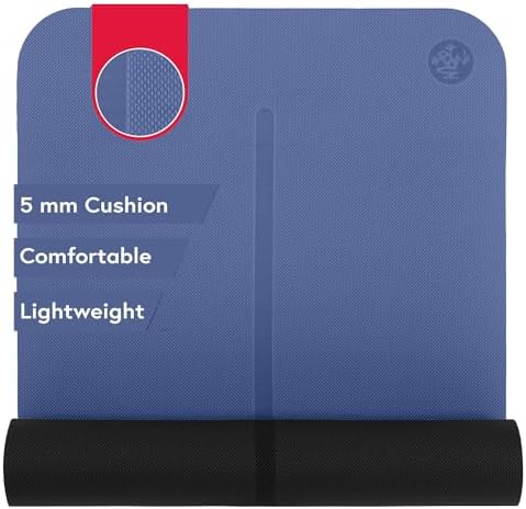 Manduka Begin Yoga Mat 68" - 5mm Cushioning | Comfortable, Lightweight & Reversible with Alignment Stripe | Budget-Friendly | 68 x 24 inches