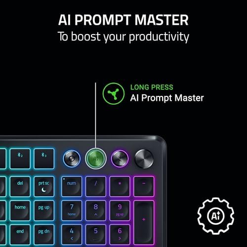 Razer Pro Type Ergo Wireless Split RGB Keyboard, Black (Renewed)