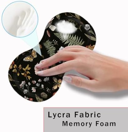Mouse Pad with Wrist Support + Desk Mat + Coaster 3 in 1 Set, XL Large Gaming Mousepad Ergonomic Mouse Pads for Desk Computer Laptop Office,Magic Mushrooms