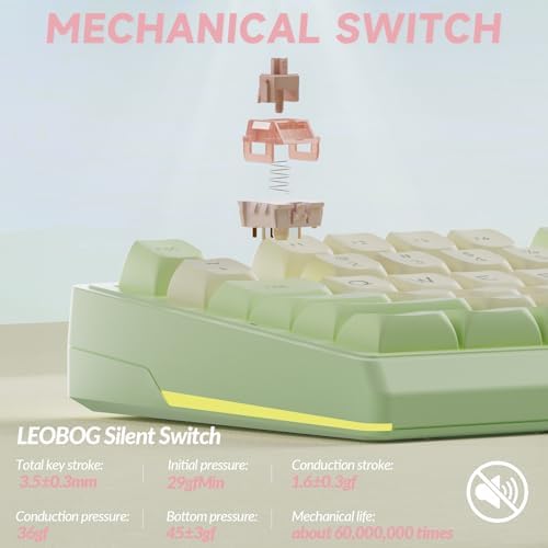 SOLAKAKA KI99 Pro Wireless Mechanical Keyboard Quiet Switch,Hot Swappable Pre-Lubed Switches Silent Keyboard with RGB Backlit,Gasket Structure Computer Gaming Keyboards(GreenWhite, Silent Switch)