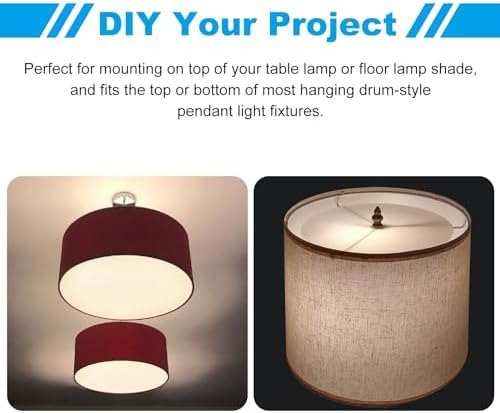 PATIKIL Lampshade Diffuser, 2 Pack 13" Diameter Round Diffuser for Drum Lampshades Pendants Light, DIY Light Shield, Frosted White