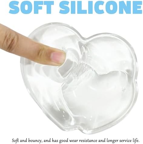 Gel Wrist Rest for Keyboard and Mouse Transparent White Heart Elbow Pad Cushion Ergonomic Cute Clear Cool Mouse Wrist Pad Silicone Non-Slip Support for Computer Gaming Home Office Hand Pillow