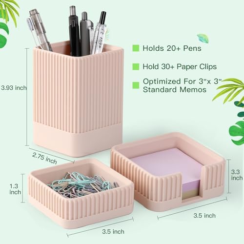 Aesthetic Desk Organizer Set,3-Piece Sturdy Plastic Office Accessories
