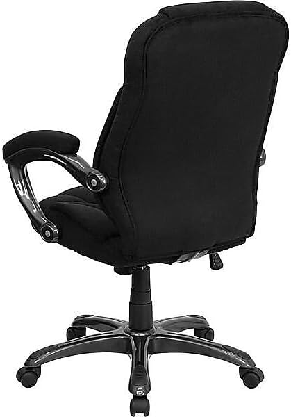 Flash Furniture Jessie High Back Black Microfiber Contemporary Executive Swivel Ergonomic Office Chair with Arms
