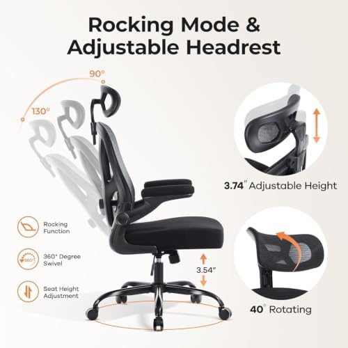 Ergonomic Office Chair, Mesh Office Desk Chair, Black, 10 Pack