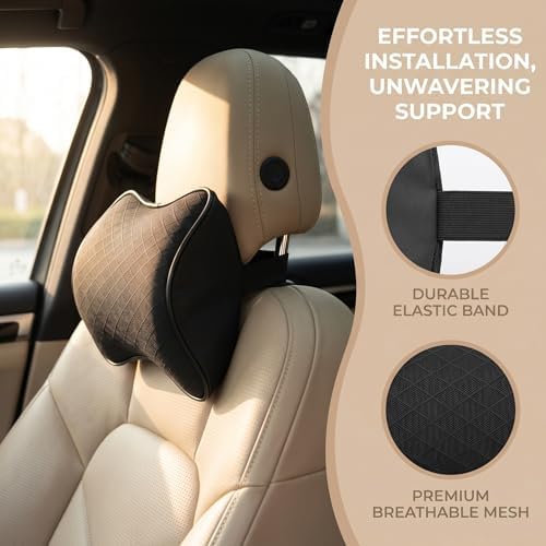 2-Pack Car Neck Pillow, Memory Foam Headrest Pillow