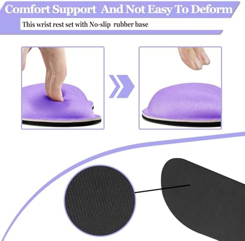 BamLue Keyboard Wrist Rest, BamLue Memory Foam Pad Set for Easy Typing & Pain Relief for Laptop, Office & Home, Ergonomic Sets for Keyboard, Gel Mouse Wrist Rest, Smooth Fiber Cushion Wrist Support