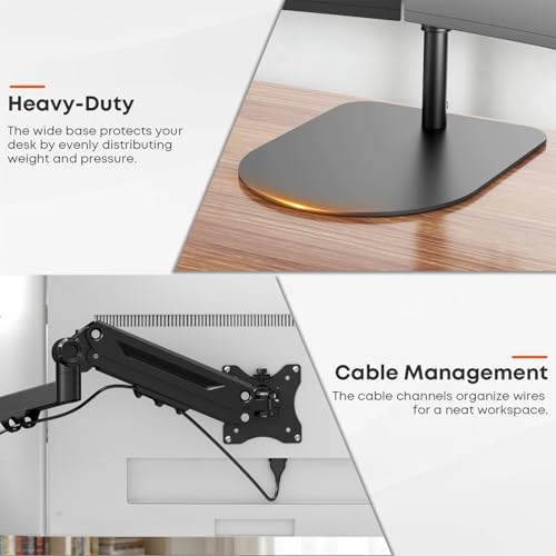 PUTORSEN Freestanding Triple Monitor Stand, Up to 49", Holds 44 lbs