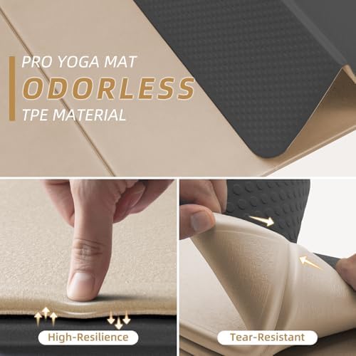 ILILI Foldable Yoga Mat 10mm, Extra Thick, Extra Long, 75x26x0.4 Inch, TPE