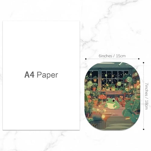 Small Mouse Pad, 6 x 7 Inch, Oval Mini Mouse Pad with Non-Slip Rubber Base for Laptop Wireless Mouse Keyboard Tray Mousepad, Frog