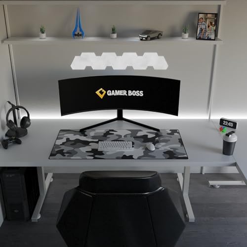 Gamer Boss - Gaming Mouse Pad - 48 x 24 Inches - 4mm Thick with Stitched Edges, Non-Slip Rubber Base, Premium Cloth Mousepad, Desk Mat for Laptop, Keyboard, Computer & PC (Mega, Camo)