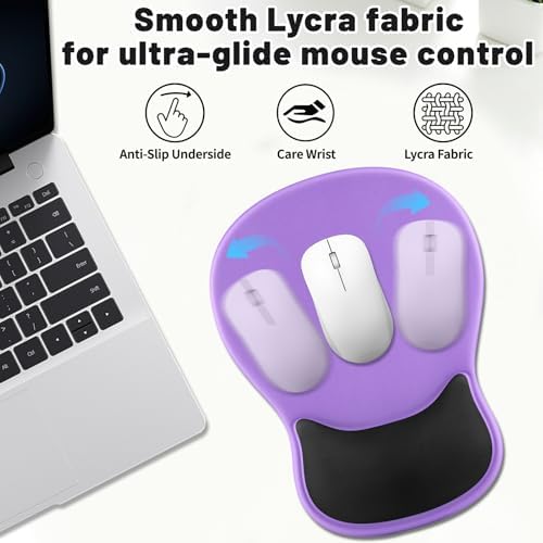 Ergonomic Mouse Pad with Wrist Rest - Gel Wrist Support Mousepad with Non-Slip PU Base for Computer, Laptop, Office & Home