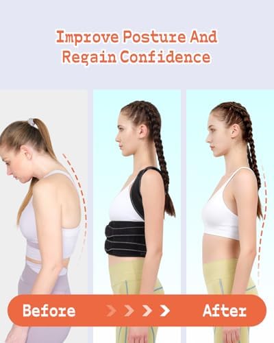 Back Brace Posture Corrector Women Pain Relief, Black, Large