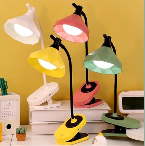 Eye Protection Rechargeable Clamp Desk Lamp 3-Level Dimmable LED Touch Control Desk Lamp(Green)