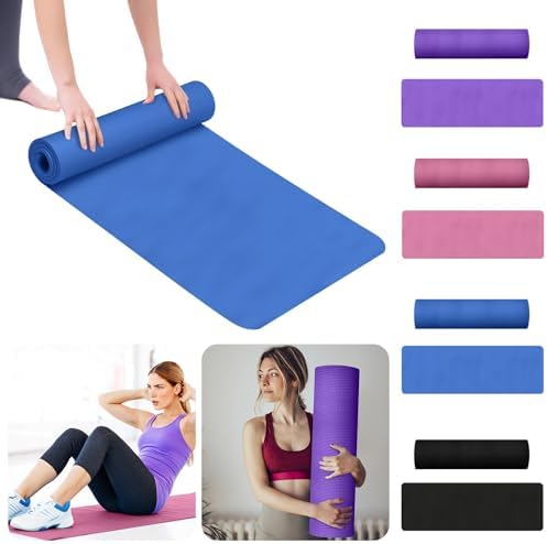 Non Slip Yoga Mat 1/5" Thick High Density Non Slip Anti-Tear Exercise Mat with Carrying Strap Hot Yoga Mat for Pilates, Workouts, Floor, Home Yoga, Stretching, Fitness, Gym