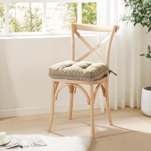Love's cabin Memory Foam Chair Cushions Set of 4, 19 Inch, Linen