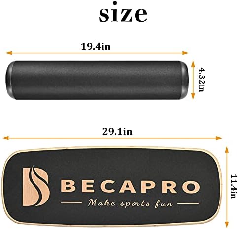 Balance Board Trainer, Wooden Balance Board with Adjustable Stoppers -3 Different Distance Options-Balance Exercise Equipment for Fitness Work