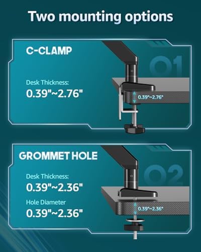 Heavy Duty Single Monitor Arm for Max 42 Inch Hold up to 33 lbs