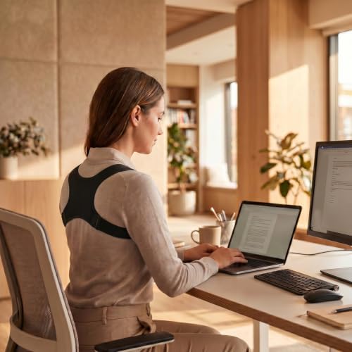 Posture Corrector for Men and Women, Adjustable Back Support Brace, Comfortable Breathable Shoulder Brace for Spine, Neck and Lower Back Pain Relief