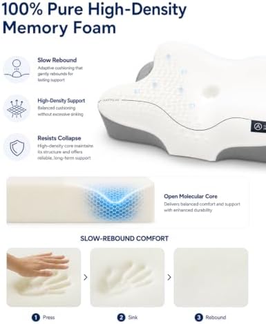Cervical Neck Pillow, Ergonomic Pillow for Side & Back Sleepers
