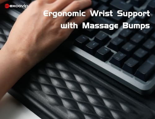 excovip Wrist Rest with Keyboard Stand, Computer Wrist Support Pad, Ergonomic Keyboard Riser Holder Lifter Tray with Wrist Pad, Soft Memory Foam Desk Cushion 0513