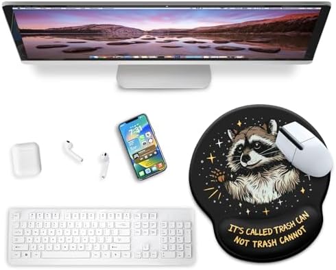 Blusabaca Raccoon Mouse Pad Wrist Rest Ergonomic Mousepad Wrist Support