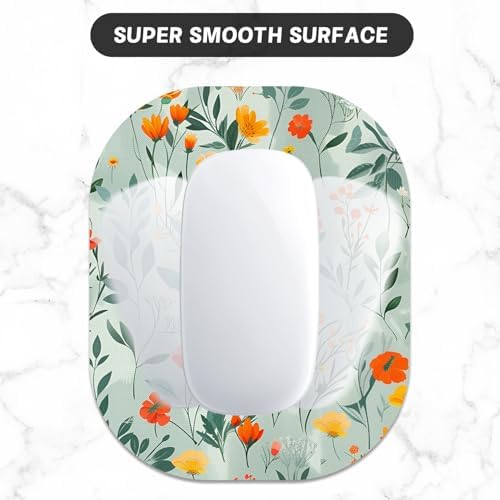 Small Mouse Pad, 6 x 7 Inch, Oval Mini Mouse Pad with Non-Slip Rubber Base for Laptop Wireless Mouse Keyboard Tray Mousepad, Colorful Flowers and Plants