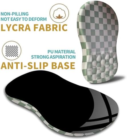 Hokafenle Ergonomic Mouse Pad Wrist Support with Massage Design, Wrist Rest Pain Relief Mousepad with Memory Foam&Non-Slip PU Base, Mouse Pads for Wireless Mouse & Desk (12x8 inch,Checkerboard)