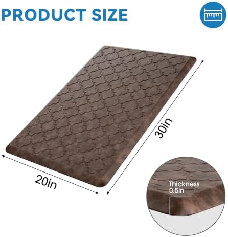 Kitchen Mats for Floor, Wide Cushioned Anti Fatigue Mat, Brown