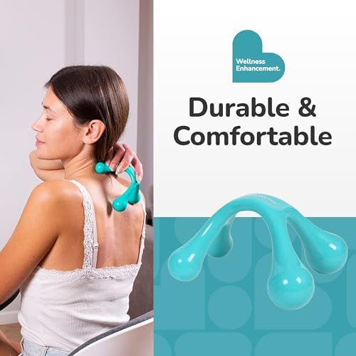 BioSwiss Handheld Full Body Massager, 4-Leg Pressure Point Massage Tool for Back, Neck, and Shoulder, Portable Manual Massager