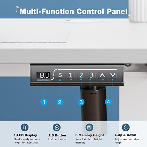DUMOS 41 Inch Electric Standing Desk, Memory Adjustable Home Office Desk