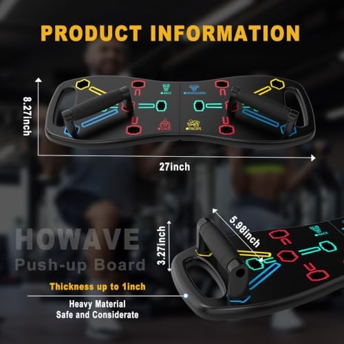 HOTWAVE Push Up Board, Portable Pushup Board for Men, Foldable Push Up Bar