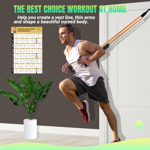 Resistance Bands with Handles for Women, 5 Level Exercise Bands
