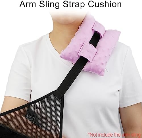 Neck Pad Strap Cushion Pillow for Arm Sling Comfort Shoulder Support Pad Rotator Cuff Replacemet Surgery Elbow Brace Carry Padded Cover Broken Wrist Hand Injury Cast, Minky Dot Lavender