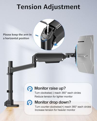 MOUNTUP Odyssey G9 Tall Monitor Arm Holds 4.4-44 lbs for 32-49 Inch Screens