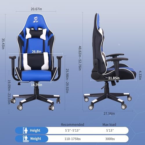 Gaming Chair,Video Game Chair with Massage Lumbar Support