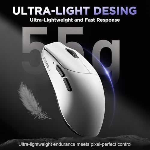 Zero1 Pro Wireless Gaming Mouse,24K DPI White Mouse