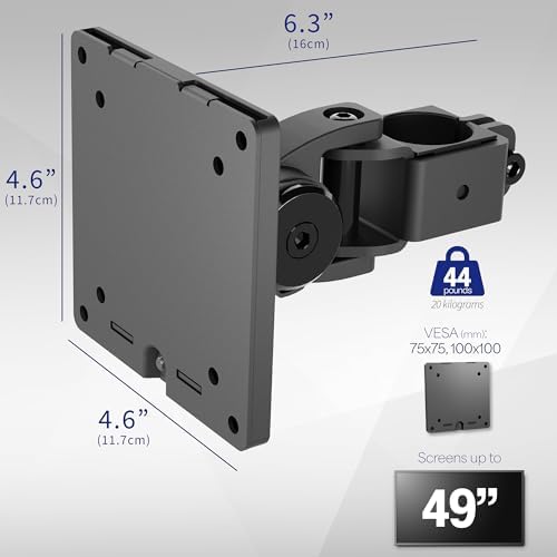 VIVO Black Pole Bracket Monitor Mount, Up to 49" Ultrawides, MOUNT-POLE49U