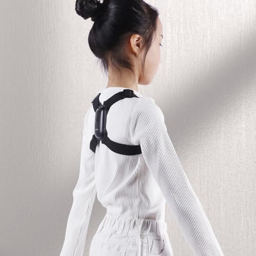 SECFOU Smart Posture Corrector Back Brace Strap with Vibration, Black