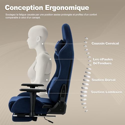 Symino Ergonomic Gaming Chair with 155° Recline & Footrest