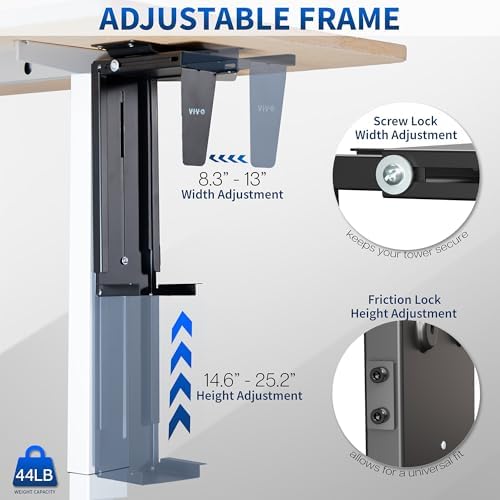 VIVO Black Large Under Desk and Wall Office PC Mount, MOUNT-PC01L