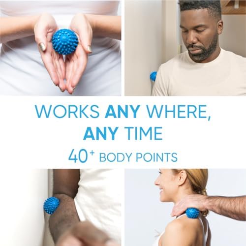 Dr. Cohen's acuball-Mini - Heatable Deep Tissue Massage Ball - Trigger Point Massage Therapy for Myofascial Release - Spiky Foot & Back Massager Ball for Targeted Pain Relief (Pack of 2)