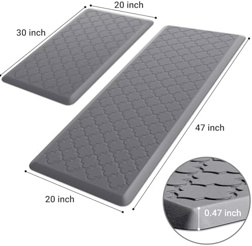 Kitchen Mat 2 PCS Cushioned Anti-Fatigue Floor Mat Standing Mat for Kitchen