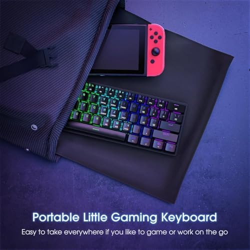 60% Wired Mechanical Gaming Keyboard with Blue Switches, LED Backlit