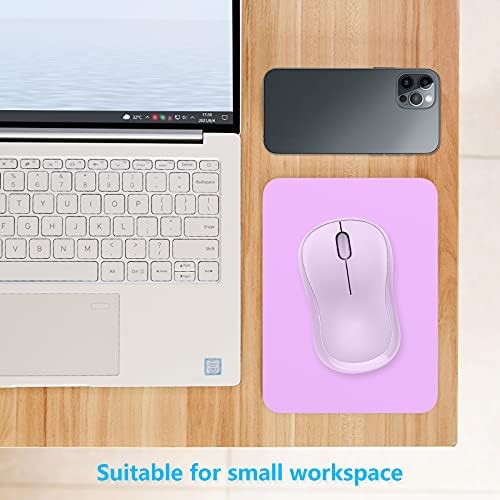Dapesuom Small Mouse Pad, 6 x 8 Inch Thick Rubber Premium-Textured Non-Slip Portable & Washable Mini Mouse Mat for Women Men Wireless Laptops Keyboard Tray Gaming Work Computer Office Travel, Purple