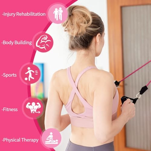 VEICK Resistance Bands with Handles, Exercise Tube Bands Set for Workouts